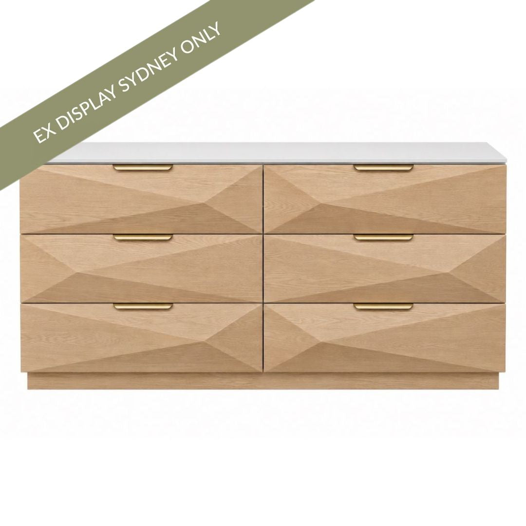 Bijou 160cm 6 Drawer Chest - OUTLET NSW