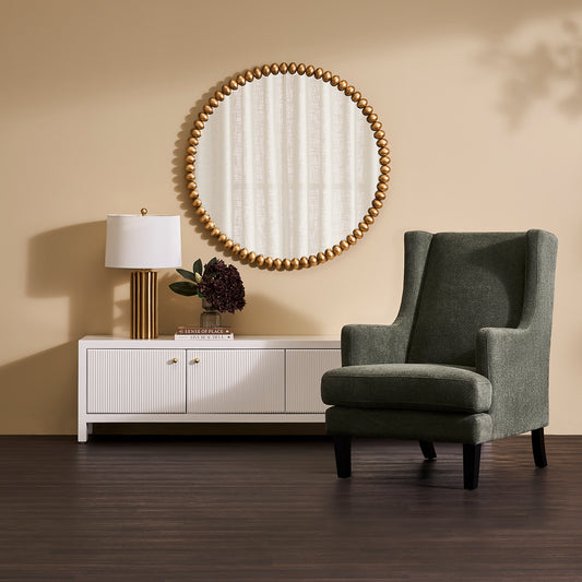 Esme 105x105cm Round Wall Mirror - Gold Leaf