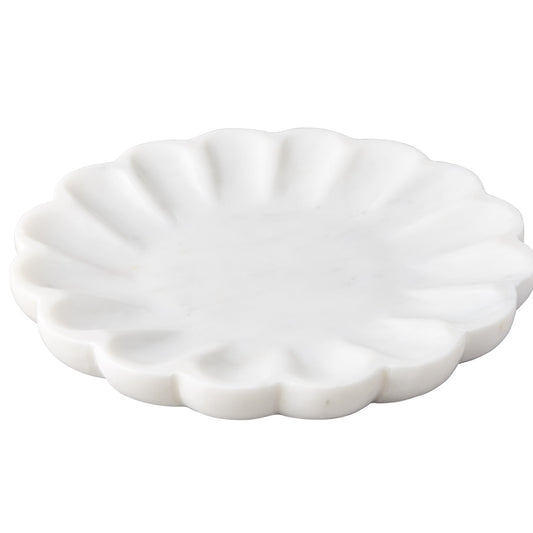 Stellar Marble Round Tray - White