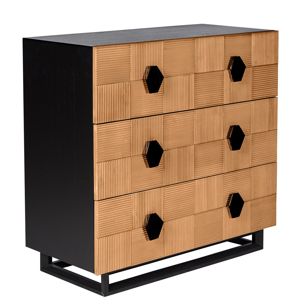 Alton 3 Drawer Chest - Natural and Black