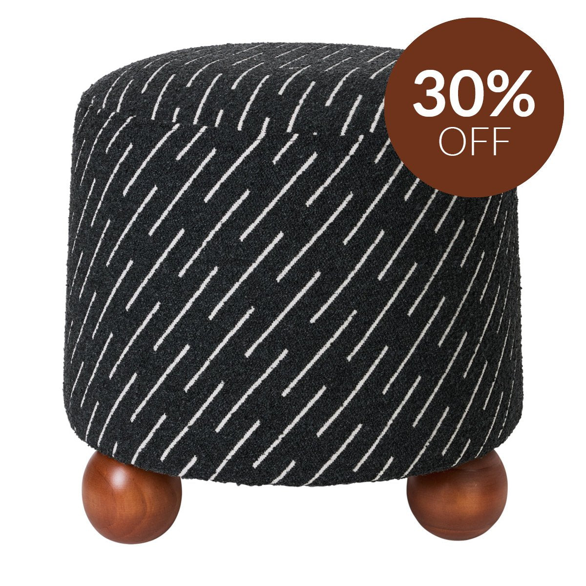 Orta Stool - Black Jacquard