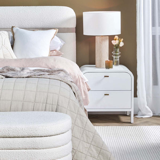 Chisholm 60x60cm Bedside Table - White