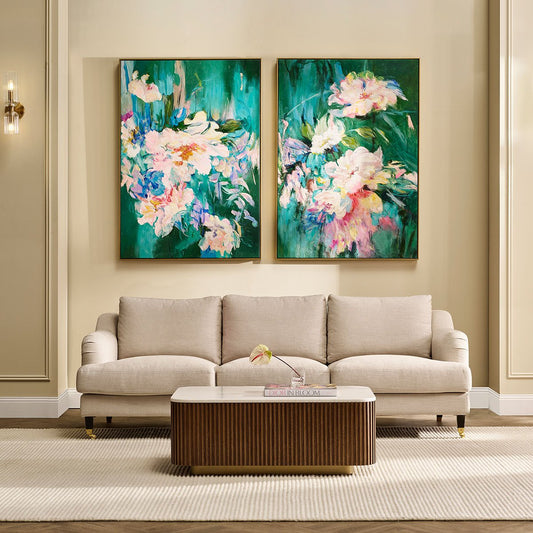 Blooming Set of Two Oil On Canvas Painting