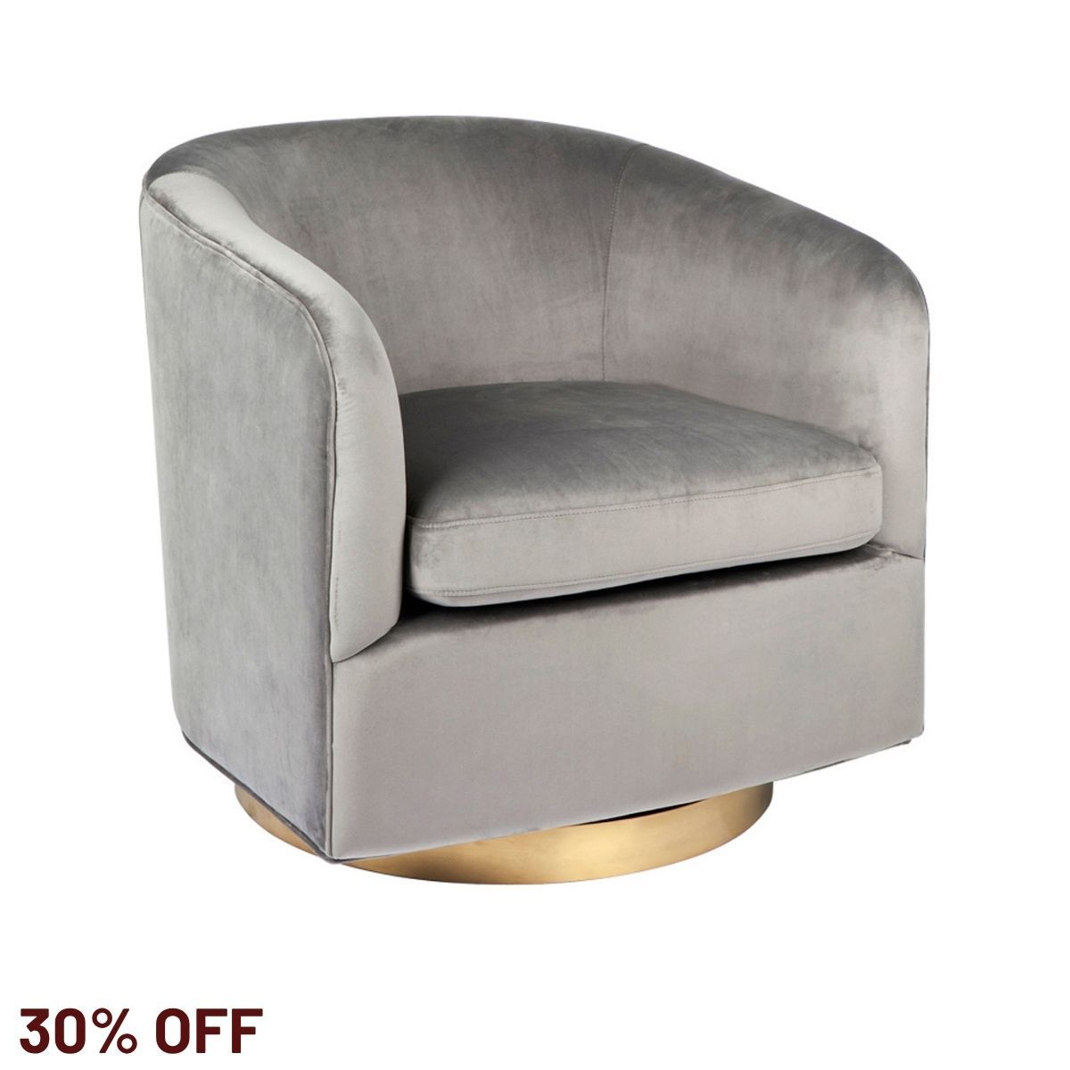 Belvedere Swivel Arm Chair - Charcoal Velvet