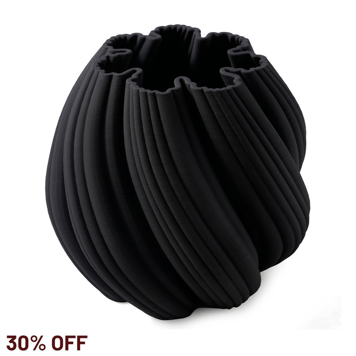 Grace Porcelain Decorative Vase - Large Black