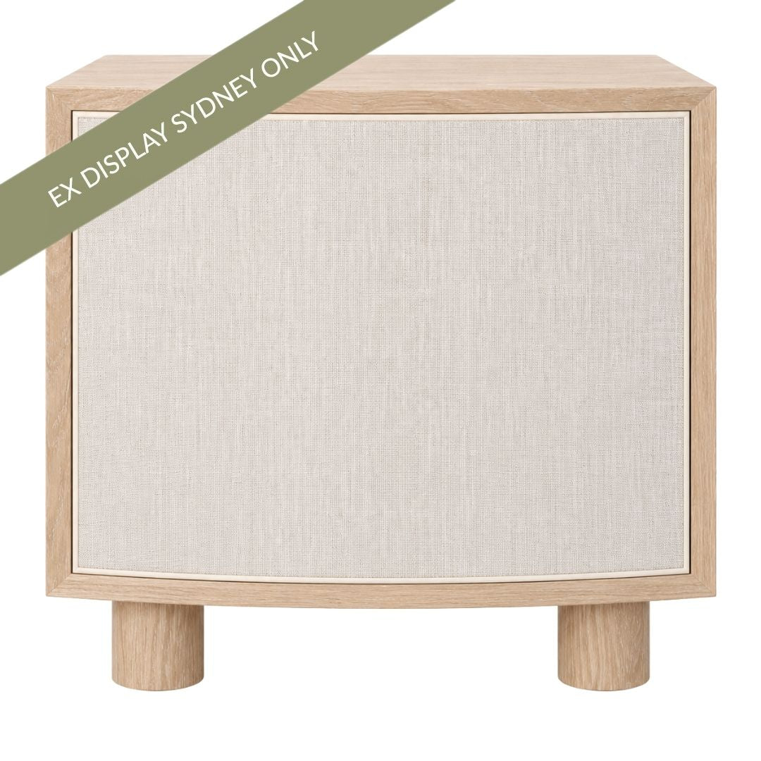Bessie 55x55.5cm 1 Door Bedside Table - Natural Oak - OUTLET NSW