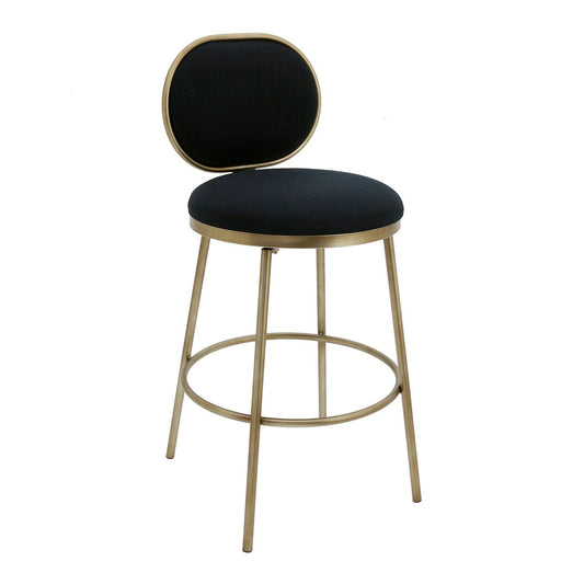 Eliza Swivel Kitchen Stool - Black Linen