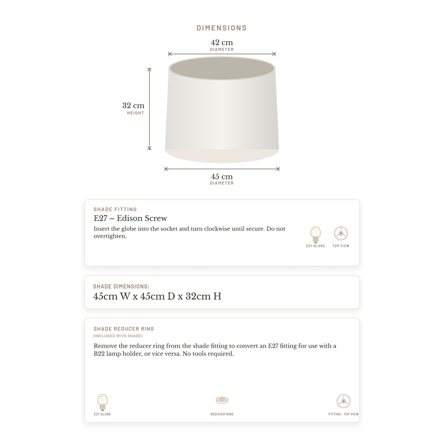 Capella Tapered Shade - Tall White - Bulk Buy Qty 5 – view 5