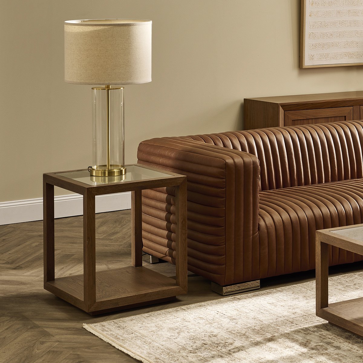 Sadie Oak Square Side Table - Large Walnut