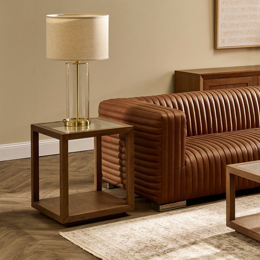 Sadie Oak Square Side Table - Large Walnut