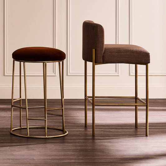 Leon Kitchen Stool - Dark Chocolate Velvet