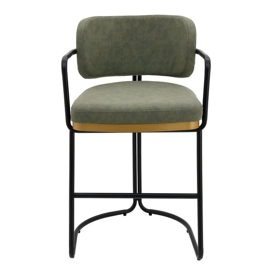 Charly Kitchen Stool – Olive Green Vegan Leather