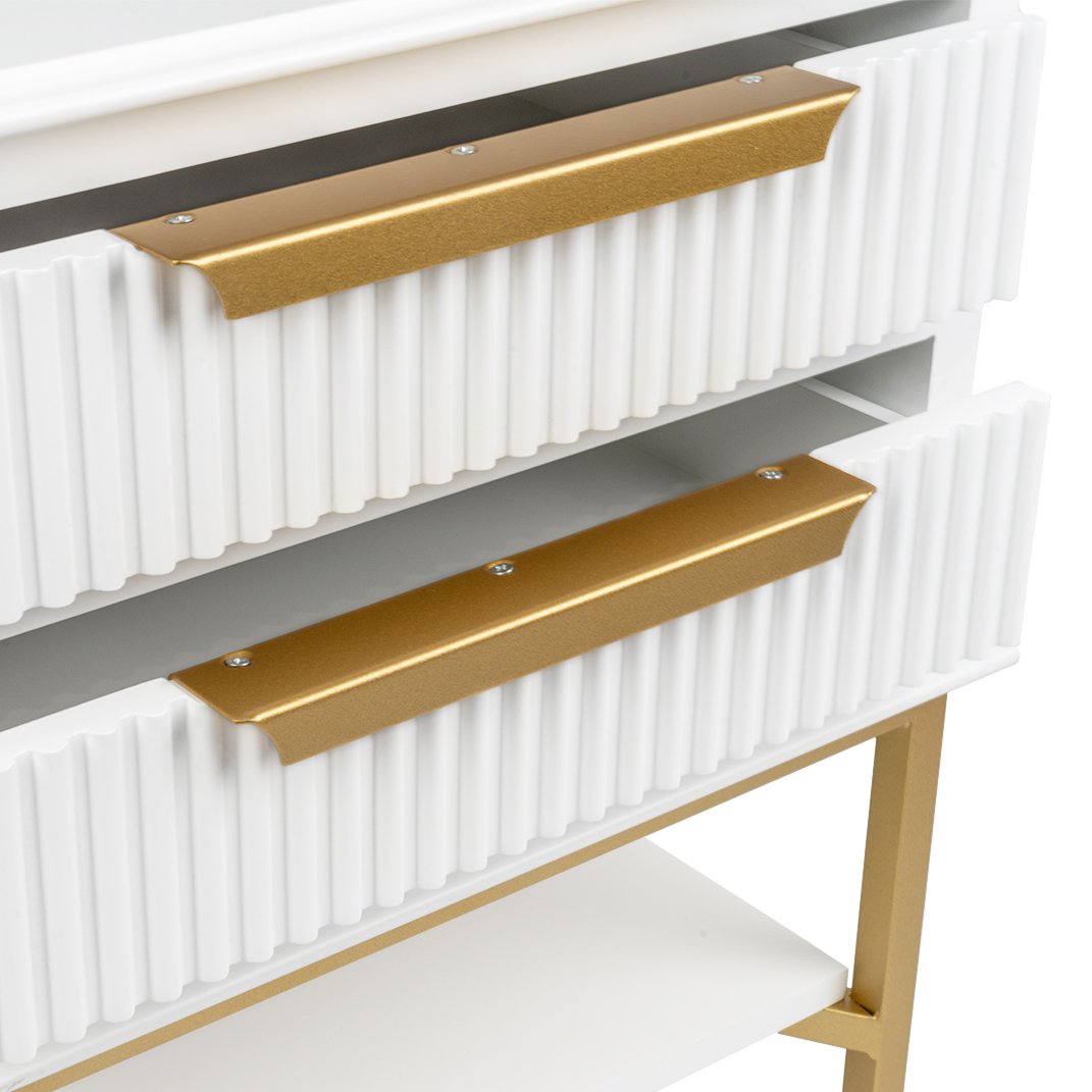 Aimee Bedside Table - Small White Set of 2