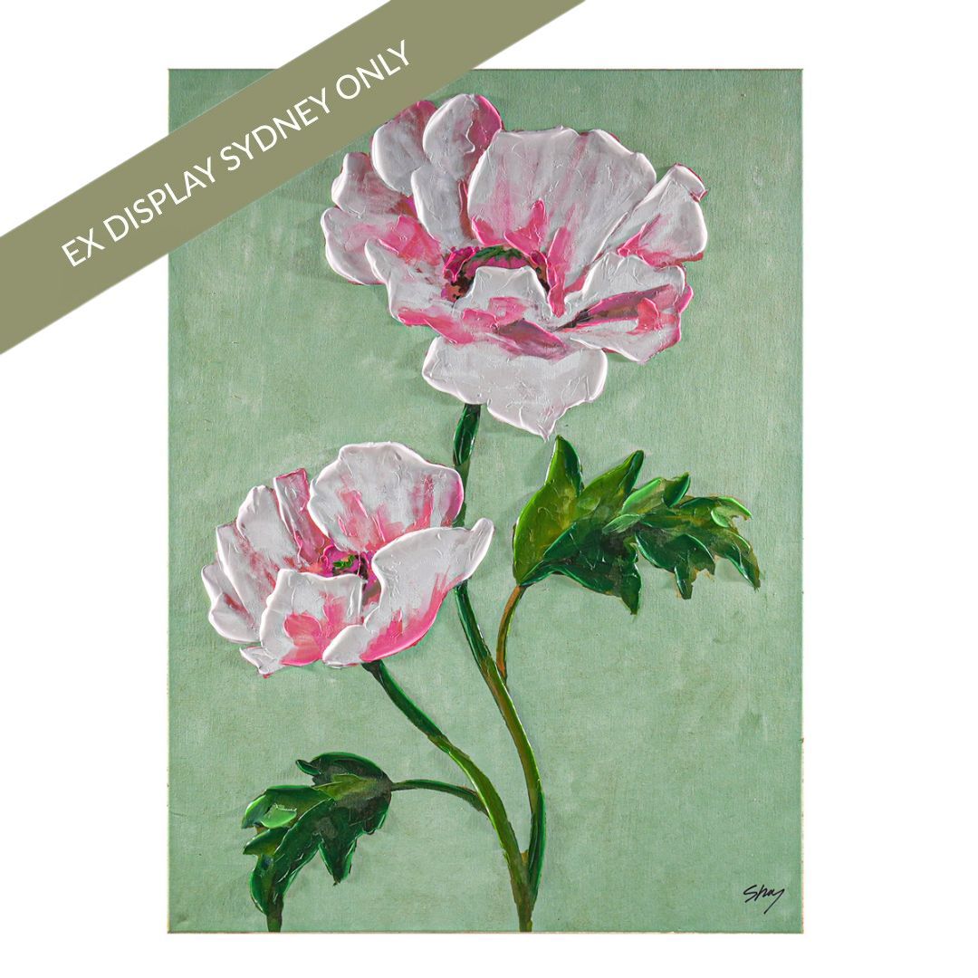 White Poppy Enhanced Canvas Print - OUTLET NSW