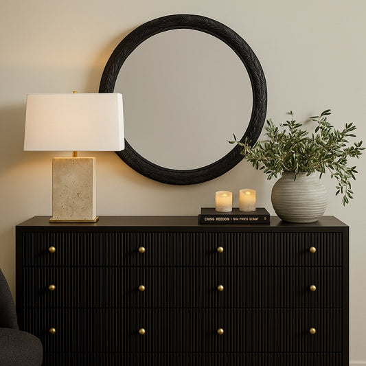 Icarus 91x91cm Wall Mirror - Black