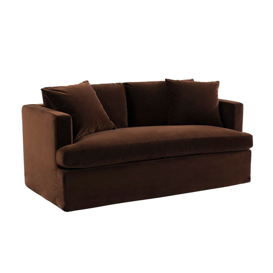 Birkshire 2 Seater Slip Cover Sofa - Dark Chocolate Velvet