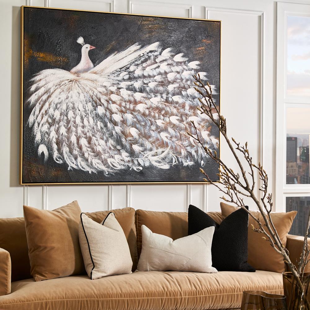 Le Grande Peacock 150x120cm Oil On Canvas Painting