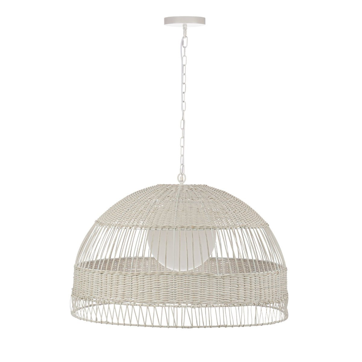 Fortaleza Rattan Pendant - Large White