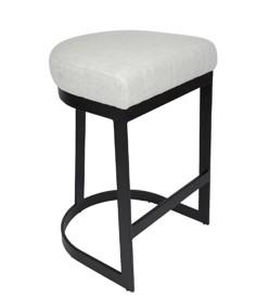 Brooke Black Kitchen Stool - Natural Linen - OUTLET NSW