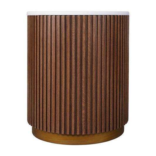 Mason Round Side Table - Walnut