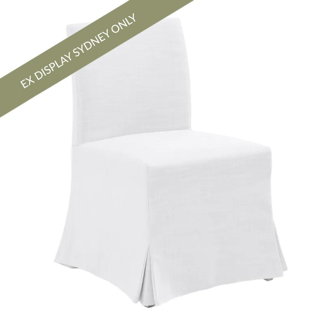 Brighton Slip Cover Dining Chair - White Linen - OUTLET NSW