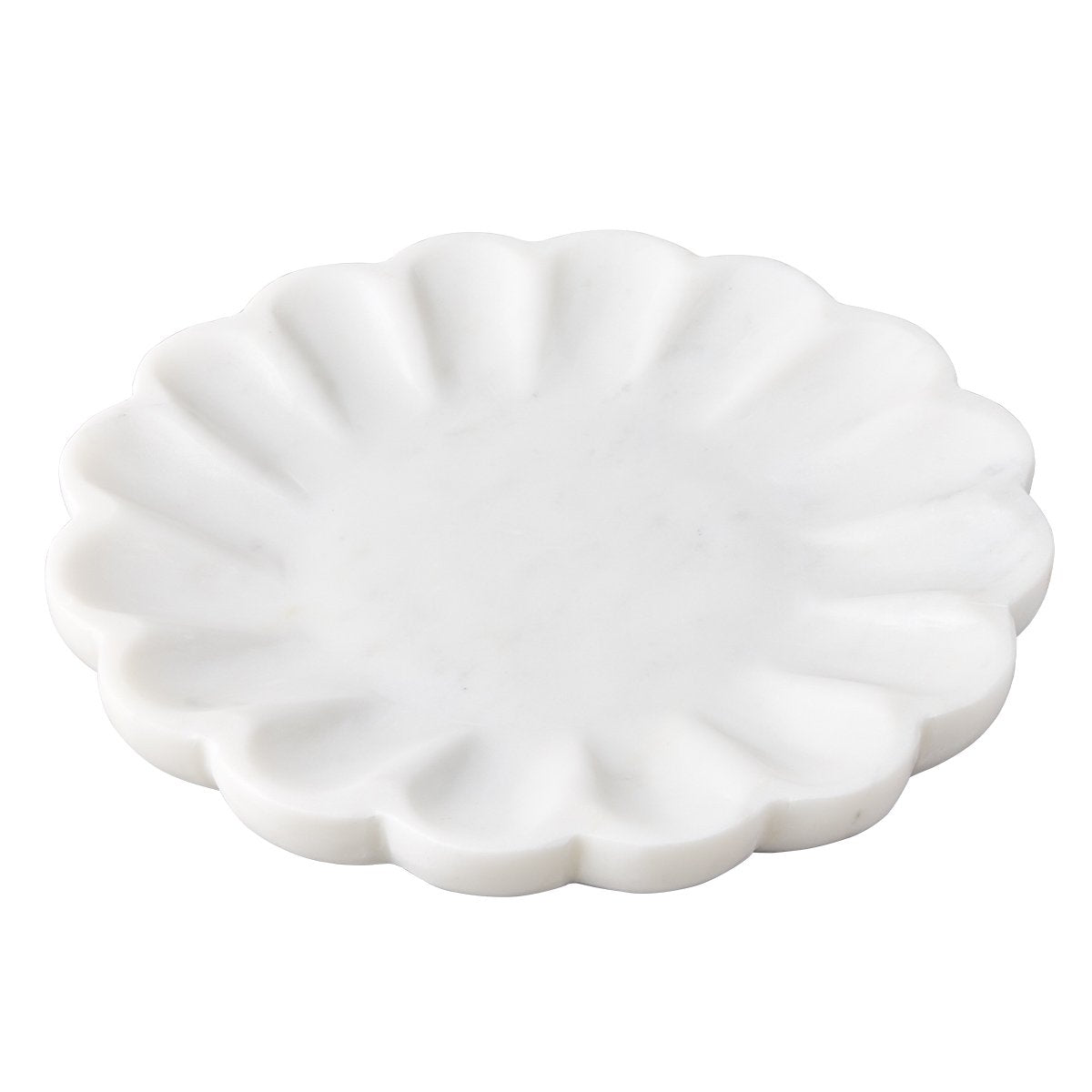 Stellar Marble Round Tray - White
