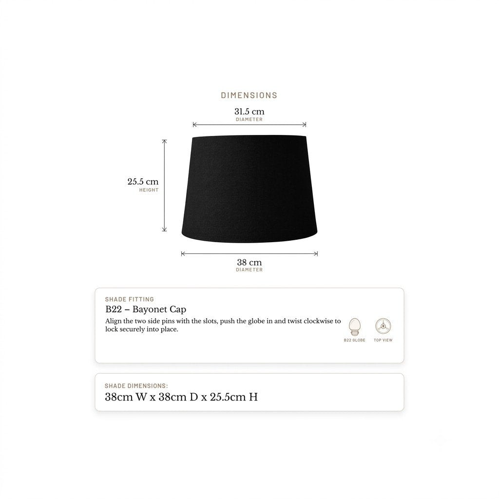 Langley Table Tapered Shade - Black