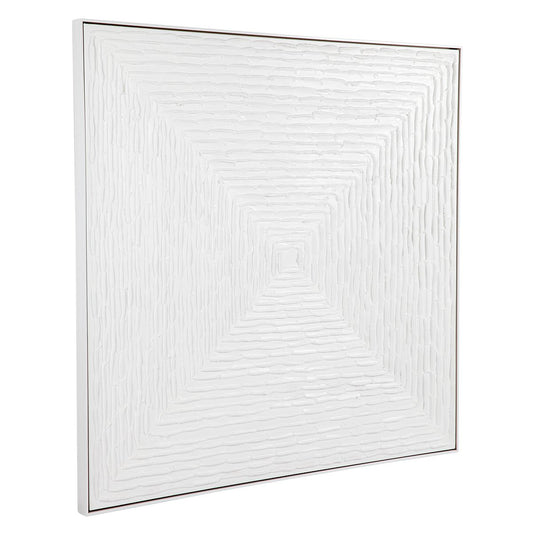 White Vortex Oil On Canvas Painting - Large