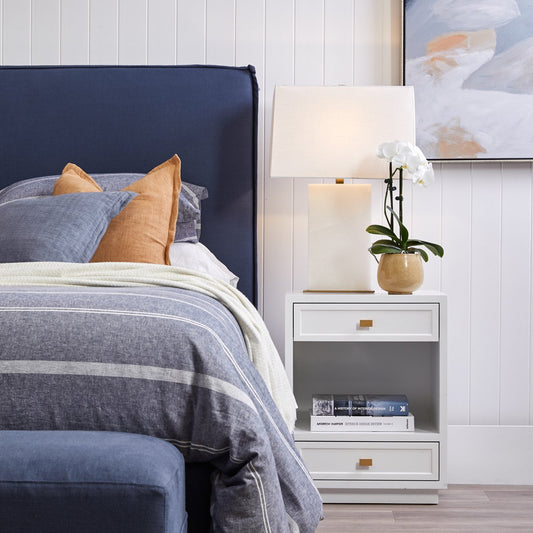 Logan Bedside Table - Small White