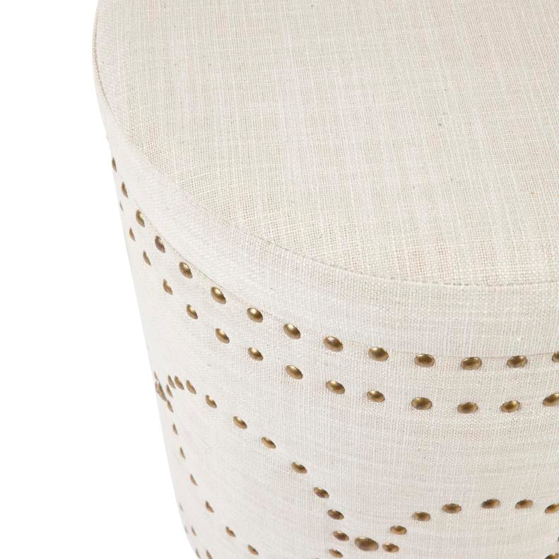 Bradshaw Round Storage Stool - Natural Linen