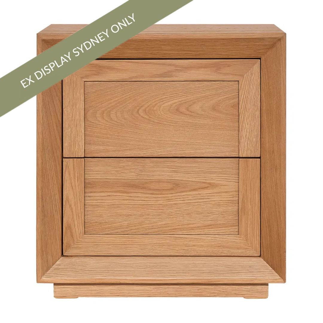 Balmain 60x65cm Tall Bedside Table - Natural Oak - OUTLET NSW
