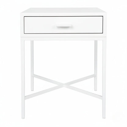 Nessa 1 Drawer Bedside Table - All White