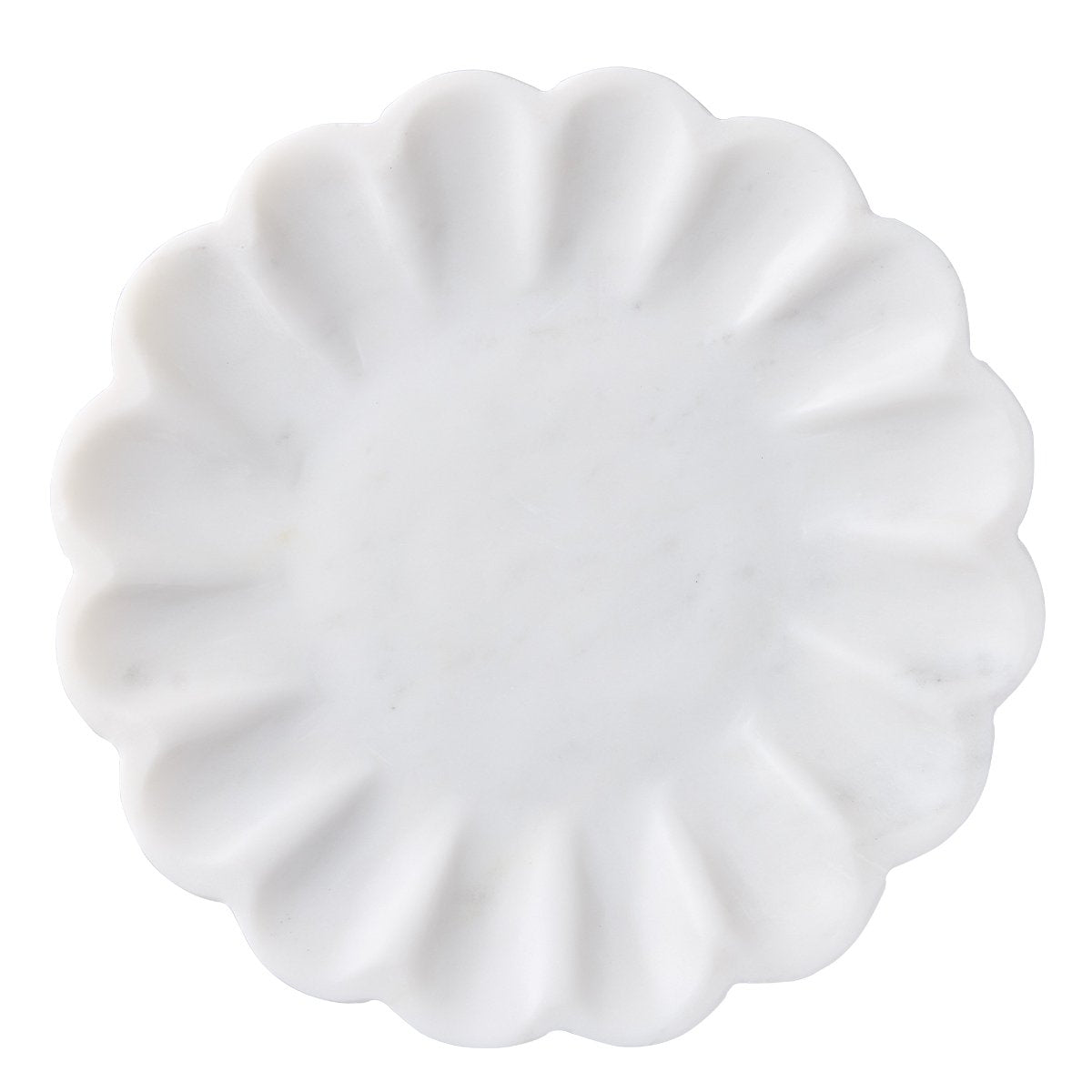 Stellar Marble Round Tray - White