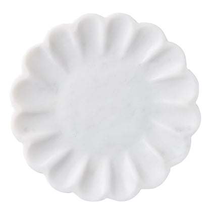 Stellar Marble Round Tray - White