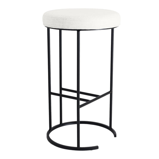 Blackley Black Iron Bar Stool - Natural Linen