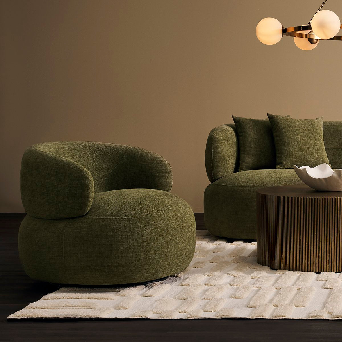 Greenwich Swivel Occasional Chair - Sage Chenille