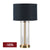 Left Bank Table Lamp - Brass w Navy Shade