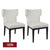 Ashton Black Dining Chair Set of 2  - Natural Linen