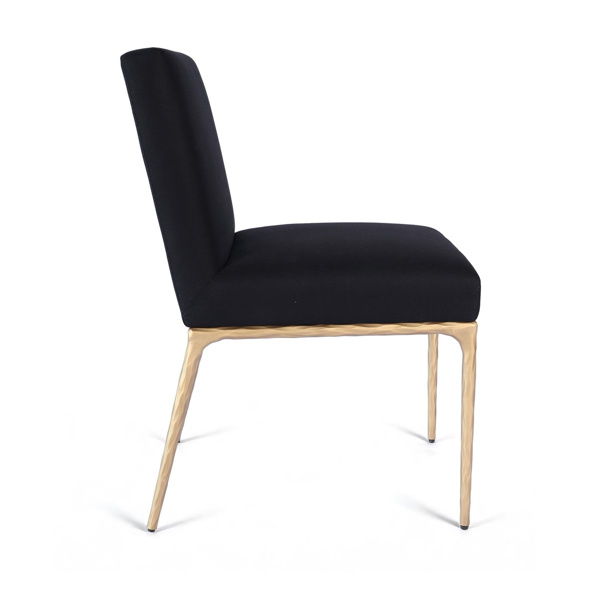 Heston Brass Dining Chair - Black Linen