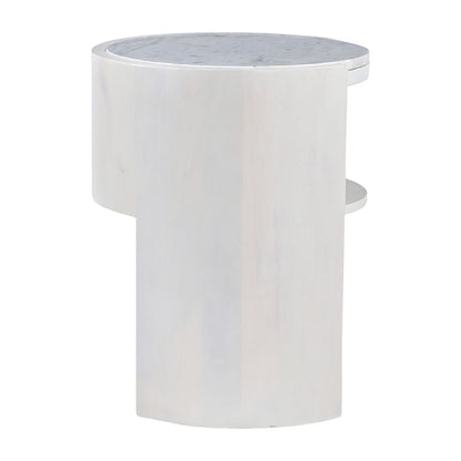Frankie 50x60cm Marble Bedside Table - Ivory