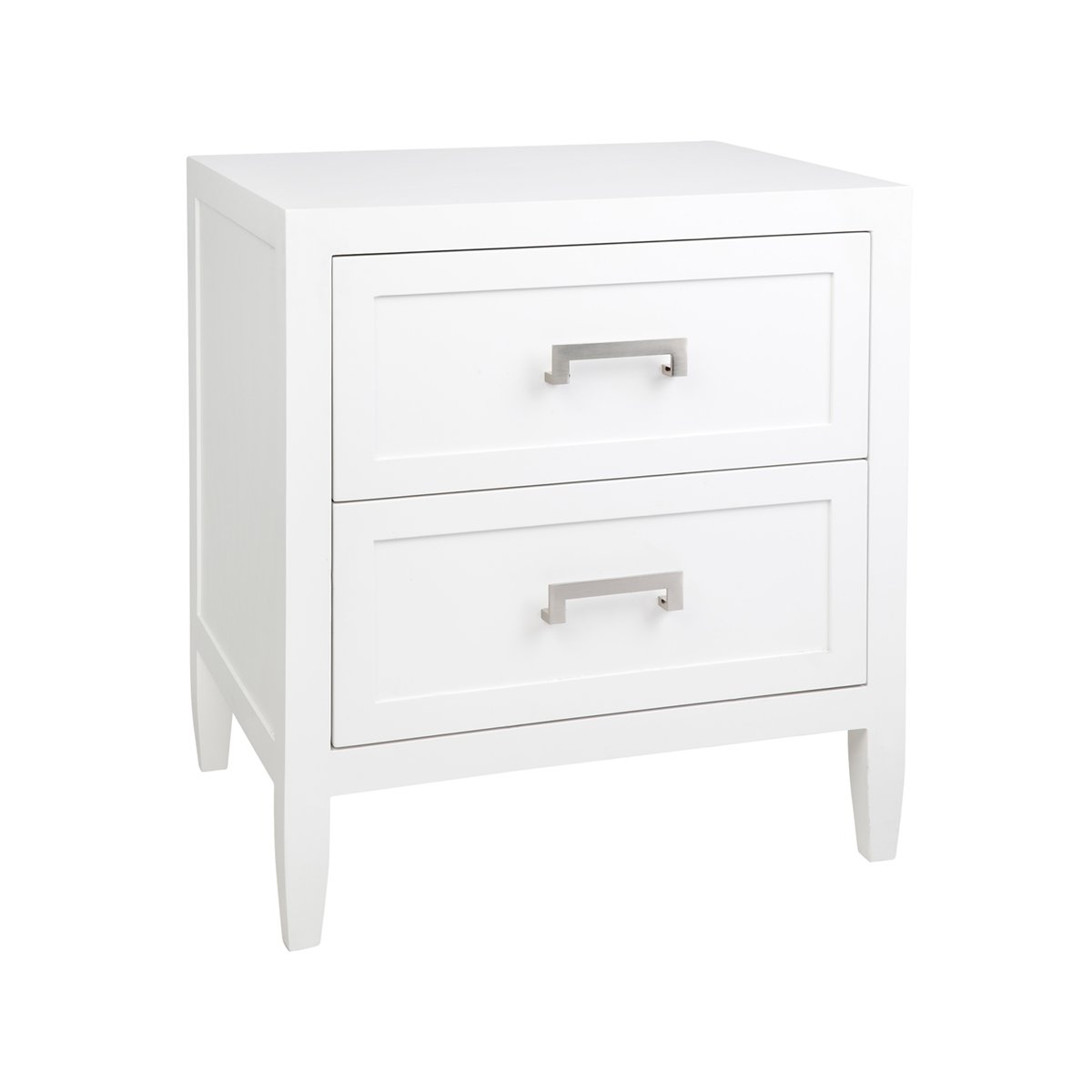 Soloman Large White Bedside Table Set of 2