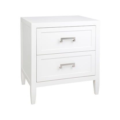 Soloman Large White Bedside Table Set of 2