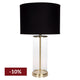 Left Bank Table Lamp - Brass w Black Shade