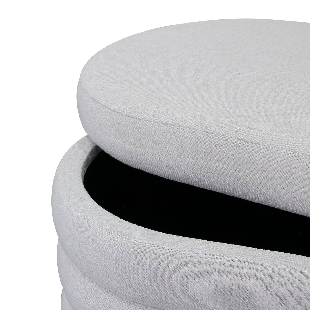 Demi Storage Bench Ottoman - Ecru Linen