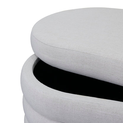 Demi Storage Bench Ottoman - Ecru Linen
