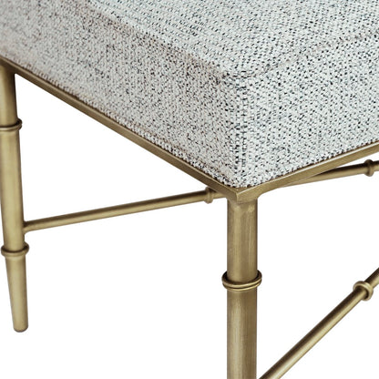 Hacienda Antique Gold Iron Bench Ottoman - Salt & Pepper – view 6