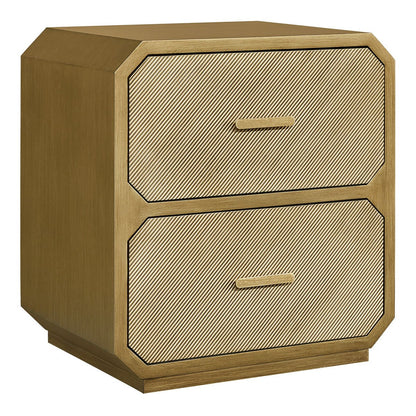 Anderson 60x65cm 2 Drawer Bedside Table - Antique Gold - OUTLET NSW