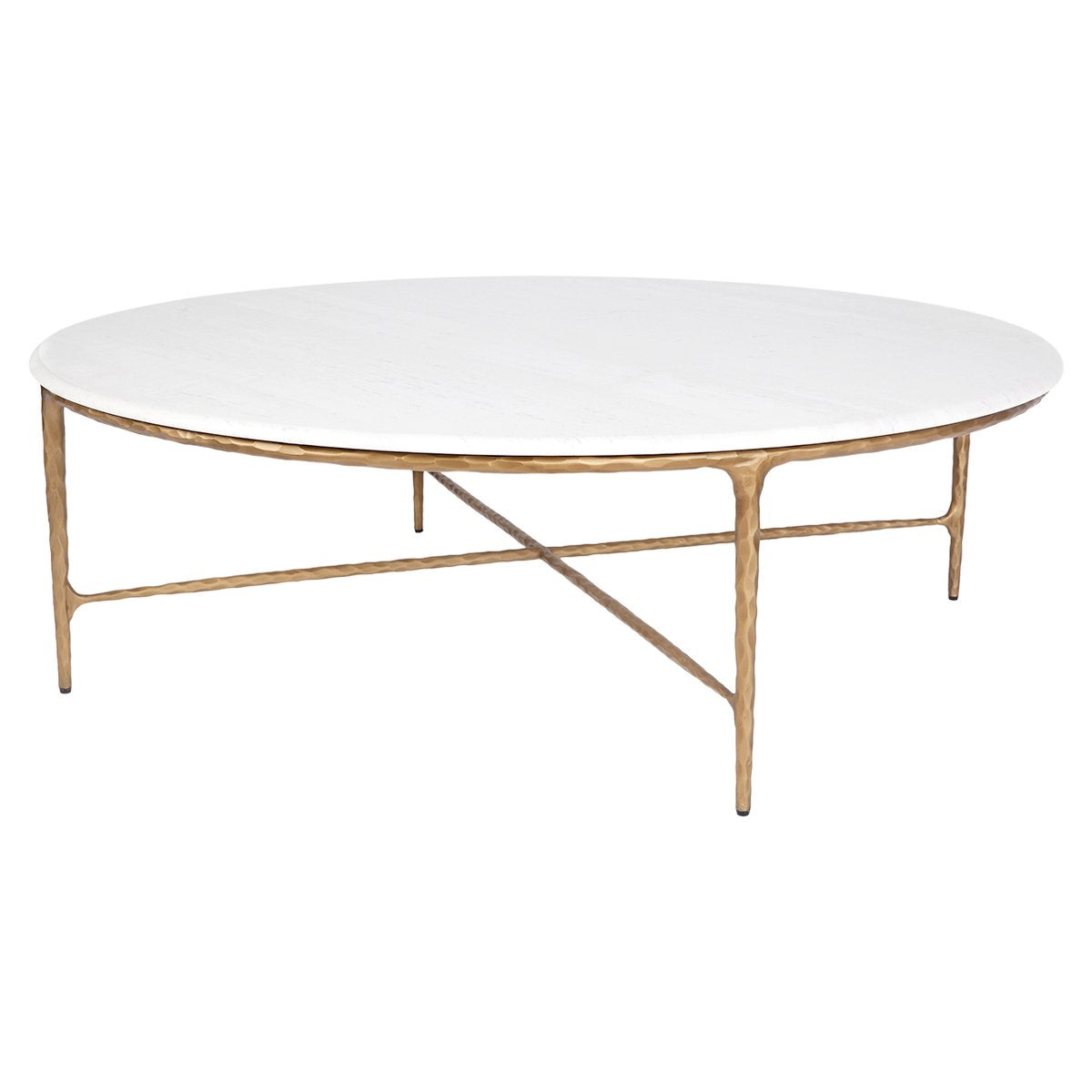 Heston Marble Round Coffee Table - Brass