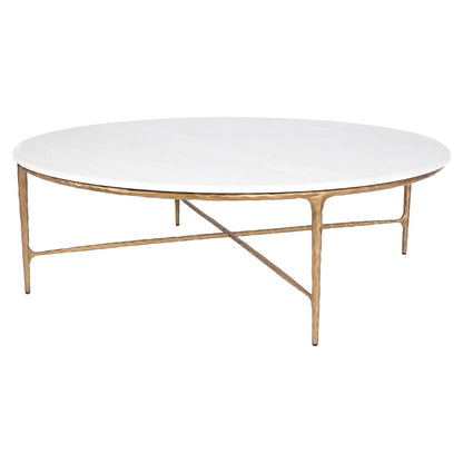 Heston Marble Round Coffee Table - Brass