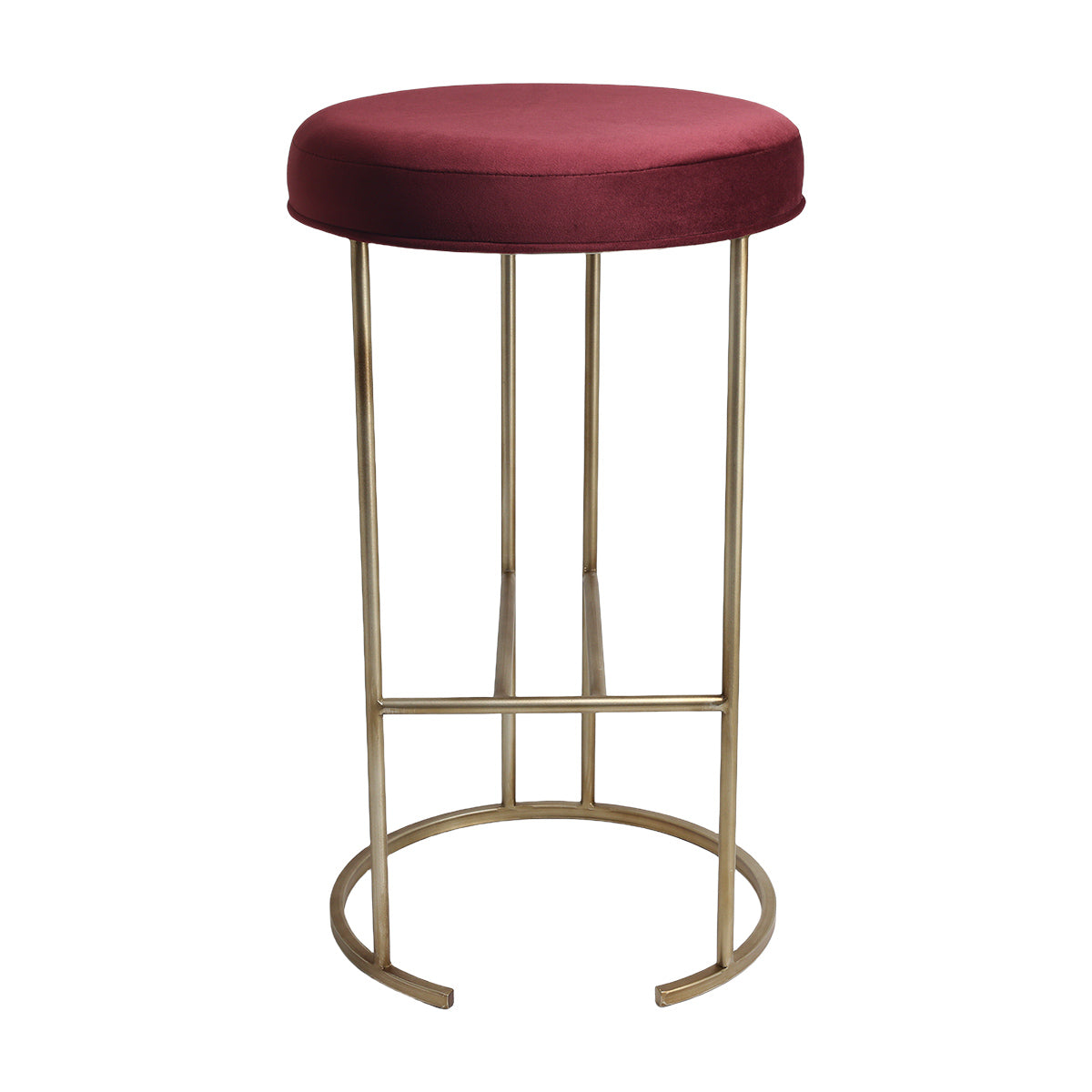 Blackley Gold Iron Kitchen Stool - Mulberry Velvet - OUTLET NSW
